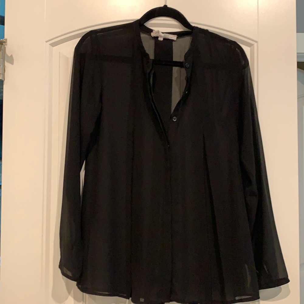 BCBG Sheer black blouse